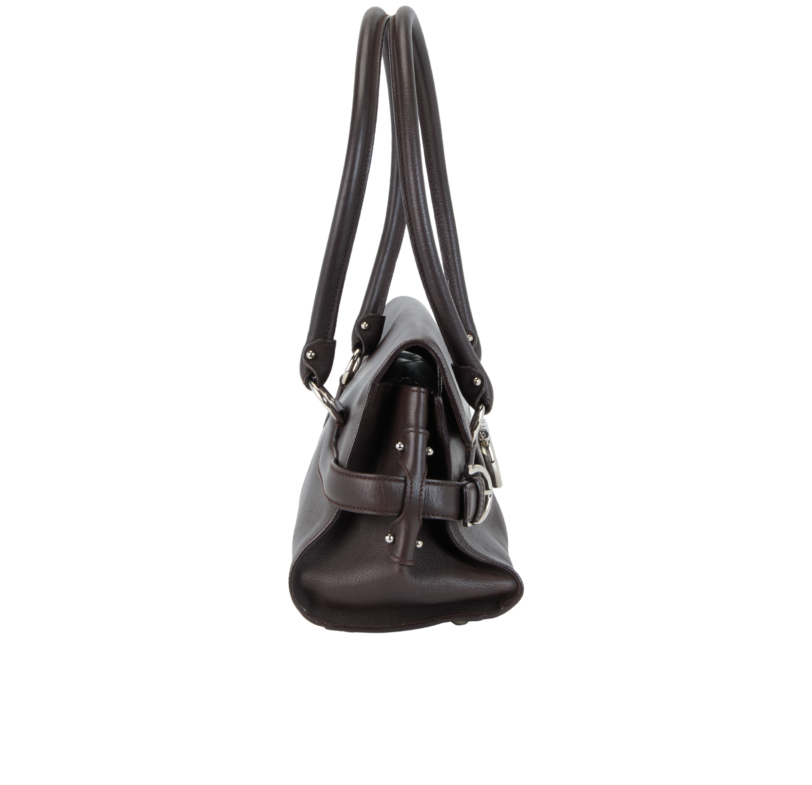 Gancini Shoulder Bag, &pound;260, Handbags, Brown, Leather, Side view